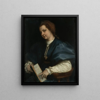 Andrea del Sarto - Lady with a book of Petrarchs rhyme.webp