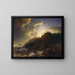 Solnedgang efter en storm ved Siciliens kyst - Andreas Achenbach — indrammet kunstværk på væggen