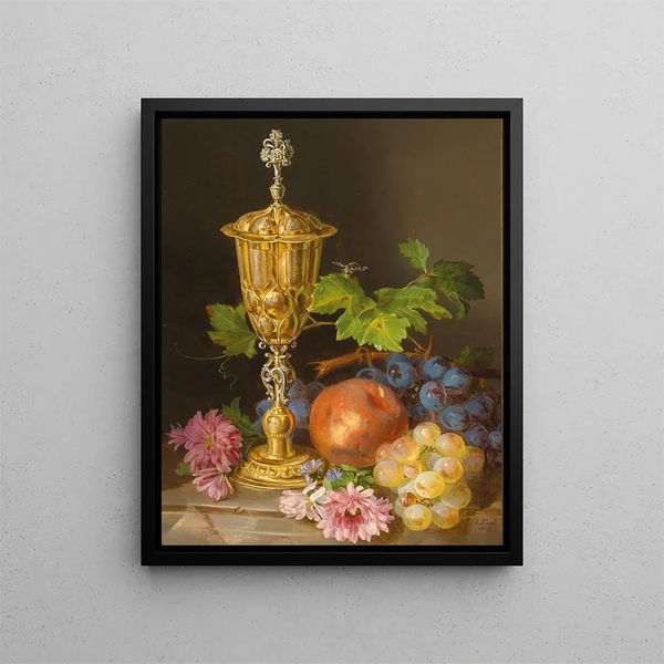 Andreas Lach - Still Life with Covered Goblet Grapes Apples and Asters.webp