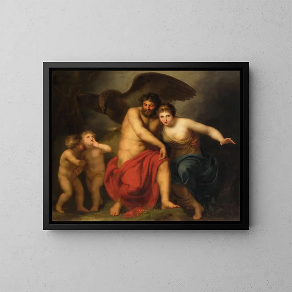 Zeus og Hera på Mount Ida - Andries Cornelis Lens — indrammet kunstværk på væggen