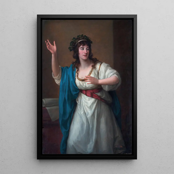 Portrait af den virtuose improviser Teresa Bandettini-Landucci fra Lucca - Angelica Kauffman — indrammet kunstværk på væggen