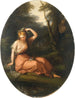 Silvia, der dekorerer sig med blomster under observation af Daphne - Angelica Kauffman — visning af kunstværket