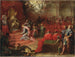 Allegori af dronning Christines underkastelse til den katolske kirke og paven Alexander VII - Angelo Trevisani — visning af kunstværket