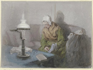 Angilbert Gbel - Alte Frau bei Lampenlicht.webp