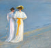Anna Ancher og Marie Krøyer på stranden i Skagen - Peder Severin Krøyer — visning af kunstværket