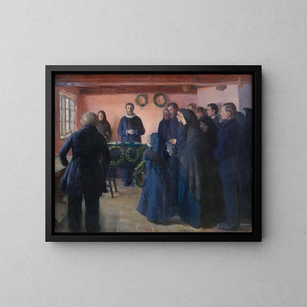En begravelse - Anna Ancher — indrammet kunstværk på væggen