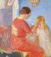 La mère tresse les cheveux de l'enfant - Anna Ancher — visning af kunstværket