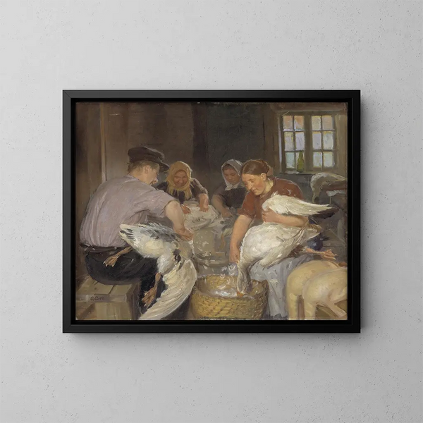 Plumer de ænder - Anna Ancher — indrammet kunstværk på væggen