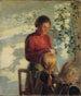 To små piger lærer at sy - Anna Ancher — visning af kunstværket