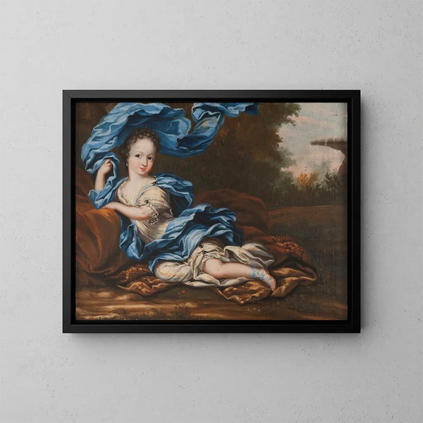 Hedvig Sophie af Sverige 1681-1708, svensk prinsesse og hertuginde af Holstein-Gottorp - Anna Maria Ehrenstrahl — indrammet kunstværk på væggen
