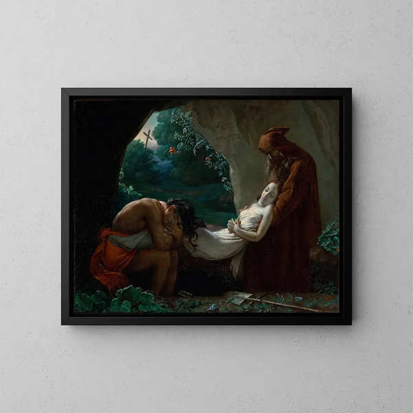 sked med Atala - Anne-Louis Girodet-Trioson — indrammet kunstværk på væggen