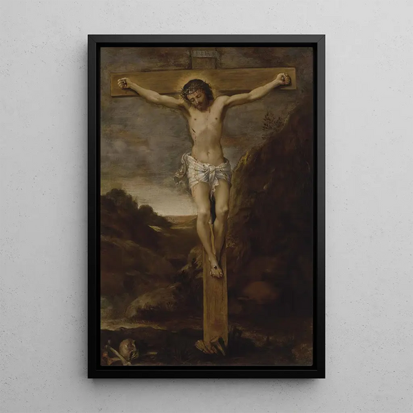 La Crucifixion - Annibale Carracci — indrammet kunstværk på væggen