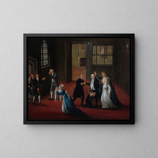 Farvel til Louis XVI til sin familie den 20. januar 1793 - Anonym — indrammet kunstværk på væggen