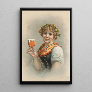 Anonymous - Halflength portrait of woman with a wreath of hops and barley holding a glass of beer.webp