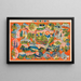 Brætspil og terningepictural sugoroku, Krigsvåben i den nuværende verden - Anonym — indrammet kunstværk på væggen