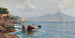 Vue du golfe de Naples med Vesuvius i baggrunden - Anonym — visning af kunstværket