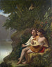 Børn, der laver musik, hørt af en nymfe - Anselm Feuerbach — visning af kunstværket