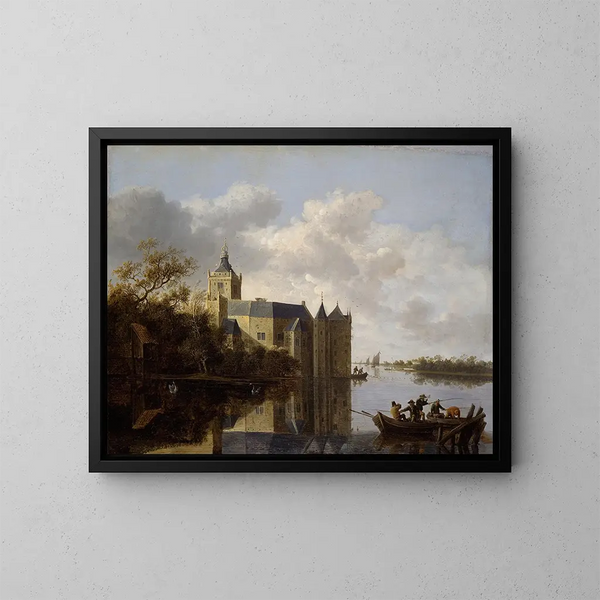"Le château de Montfoort près d'Utrecht" af Anthonie Jansz van der Croos — indrammet kunstværk på væggen