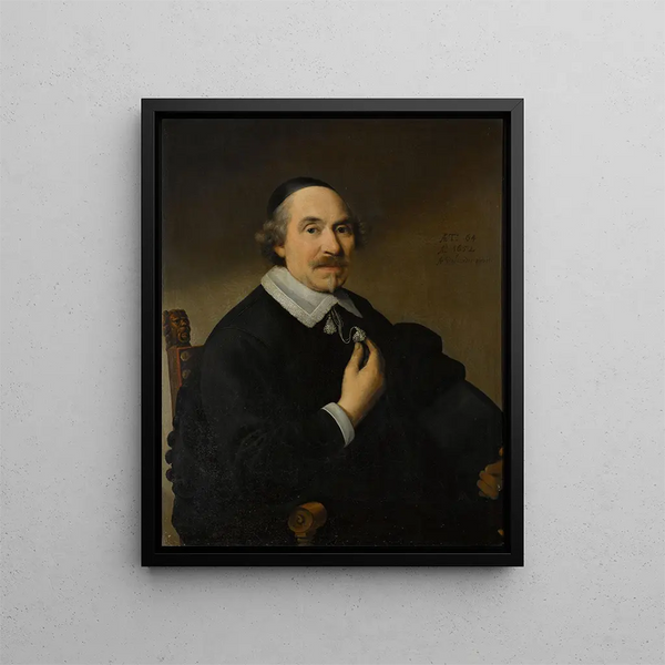 Portræt af en mand sandsynligvis Pieter Anthonisz van Bronckhorst 1588-1661 - Anthonie Palamedesz — indrammet kunstværk på væggen