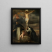 Le Christ en Croix med Sankt Katharina af Siena, Sankt Dominikus og en engel - Antoine van Dyck — indrammet kunstværk på væggen