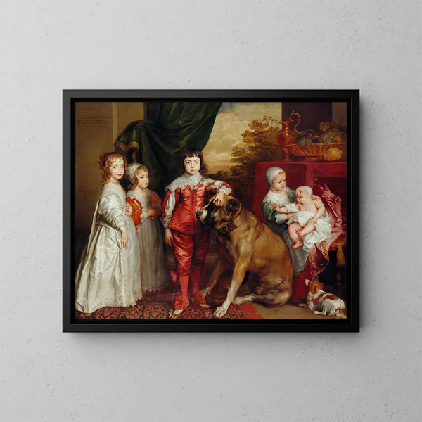 Charles I's fem ældste - Antoine van Dyck — indrammet kunstværk på væggen