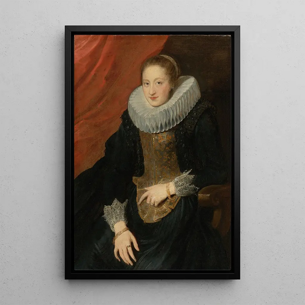 Portrait af en dame - Antoine van Dyck — indrammet kunstværk på væggen