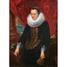 Portrait af en adelige med en papegøje - Antoine van Dyck — indrammet kunstværk på væggen