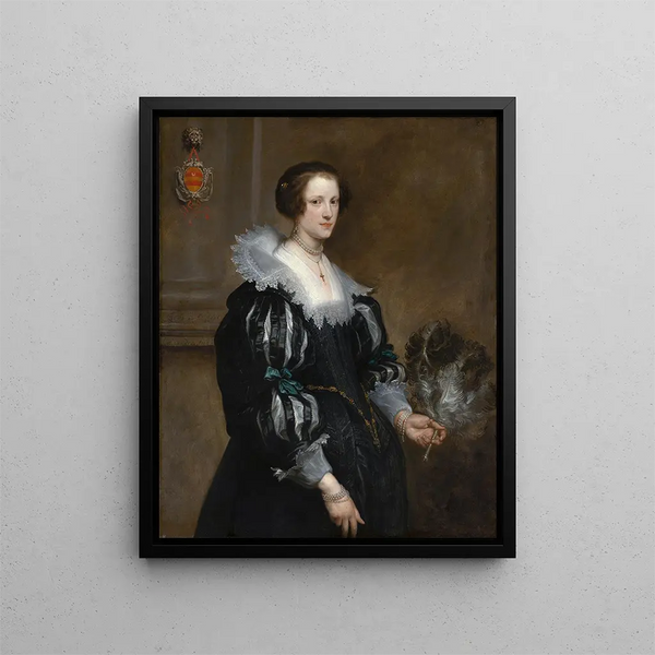 Portrait af Anna Wake - Antoine van Dyck — indrammet kunstværk på væggen
