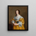 Portrait af dronning Henriette Marie - Antoine van Dyck — indrammet kunstværk på væggen
