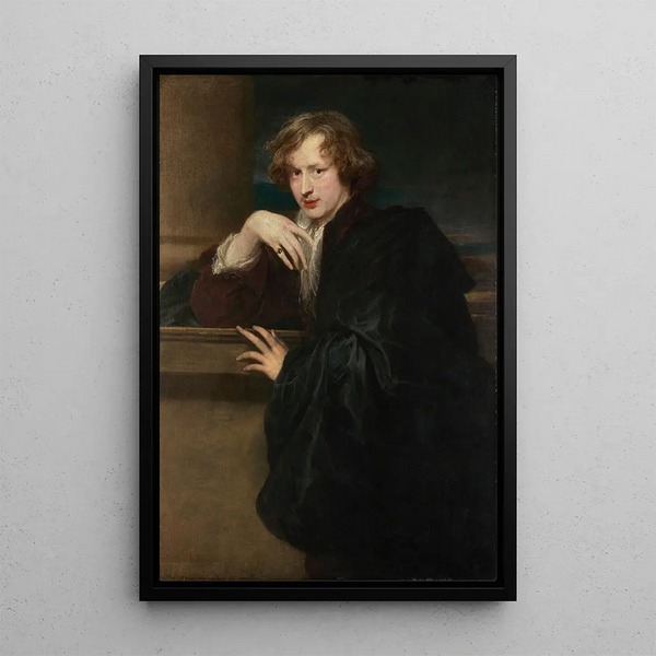 Selvportræt ca - Antoine van Dyck — indrammet kunstværk på væggen