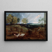 Landskab ved solnedgang med en hyrde og hendes flok - Antoine van Dyck — indrammet kunstværk på væggen