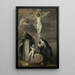 maleriet Den korsfæstede Kristus, tilbedt af helgenerne Dominikus og Katarina af Siena - Antoine van Dyck — indrammet kunstværk på væggen