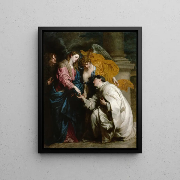 La vision du bienheureux Hermann Joseph - Antoine van Dyck — indrammet kunstværk på væggen