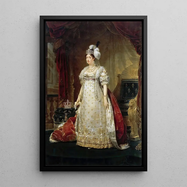 portræt af Marie-Thérèse Charlotte af Frankrig, hertuginde af Angoulême - Antoine-Jean Gros — indrammet kunstværk på væggen