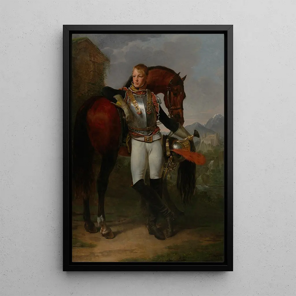 Portrait af underløjtnant Charles Legrand - Antoine-Jean Gros — indrammet kunstværk på væggen