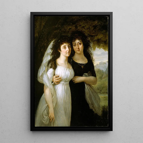 Reproduktion af maleriet Portrait af søstrene Maistre - Antoine-Jean Gros