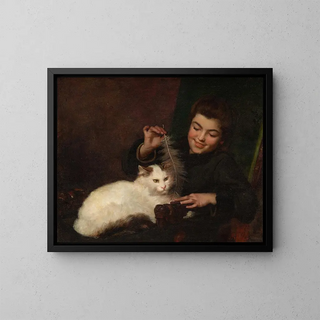Antoine Jean Bail - Portrait of a Girl with Cat.webp