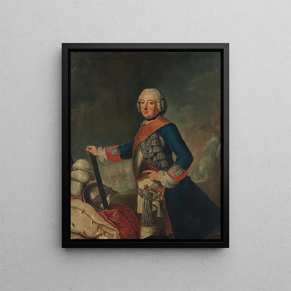 Frédéric II den Store - Antoine Pesne — indrammet kunstværk på væggen