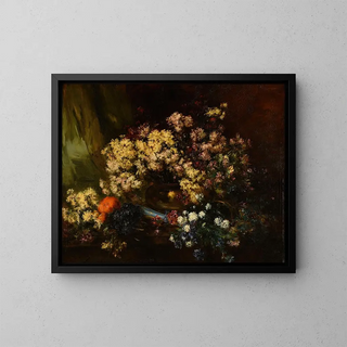 Chrysanthèmes - Antoine Vollon — indrammet kunstværk på væggen