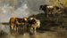 Bétail à l'abreuvoir - Anton Braith — visning af kunstværket