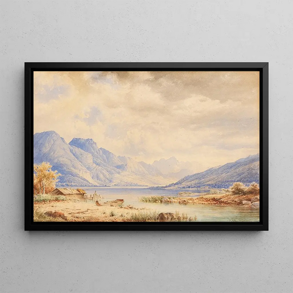 Anton Doll - Bergsee mit Bootshaus.webp