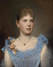Portrait af en dame i blå kjole - Anton Ebert — visning af kunstværket