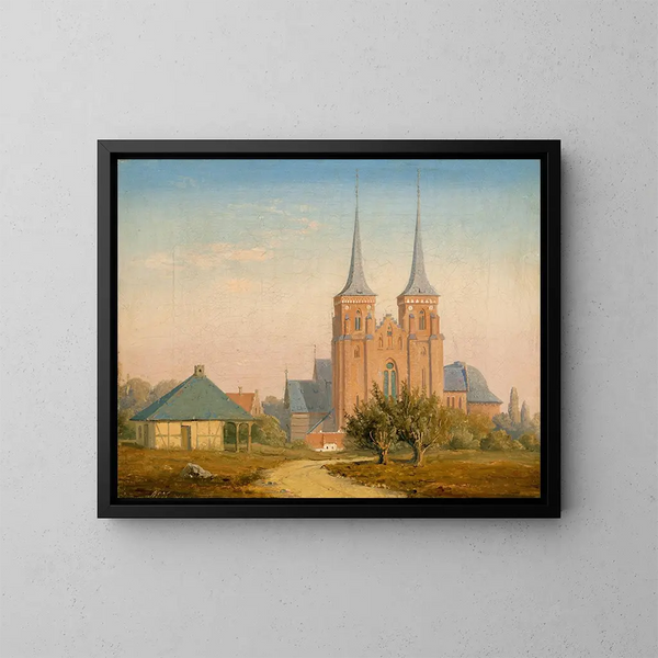 Roskilde Domkirke - Anton Eduard Kieldrup — indrammet kunstværk på væggen