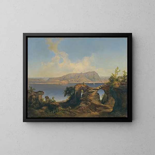 Vue sur le lac de Garde - Anton Hansch — indrammet kunstværk på væggen