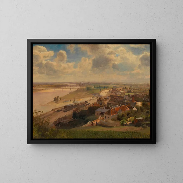 Vue de la ville de Vienne et du Danube régulé depuis Nussdorf - Anton Hlaváček — indrammet kunstværk på væggen