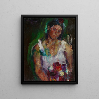 Anton Kolig - Die Gattin des Knstlers mit Blumen.webp