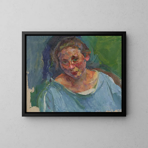 Portrait af Hilde Sthler-Herzmansky - Anton Kolig — indrammet kunstværk på væggen