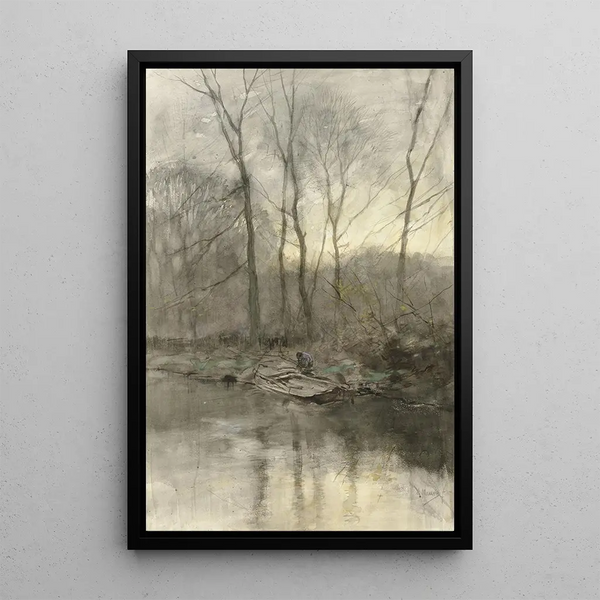 Reproduktion af maleriet Lisière de forêt au bord de l'eau - Anton Mauve