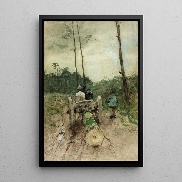 Reproduktion af maleriet La charrette des forestiers - Anton Mauve