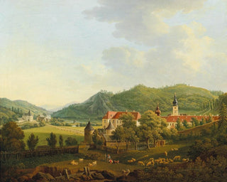 Anton Schiffer - Open Landscape With Monastery.webp